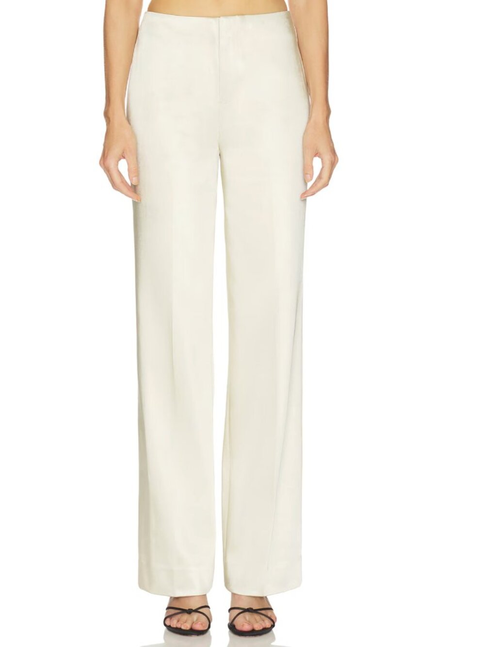 NEW SRG Cosette Trouser in Satin Beige Cream White Straight Leg Small